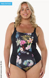 Capriosca - Panel Front One Piece - Black Print