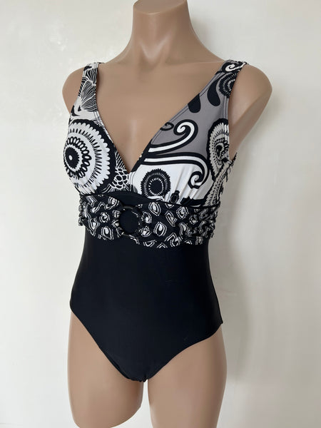 Capriosca - Tummy Control One Piece - Black and White