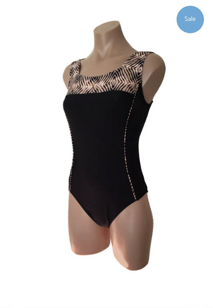 Ocean Curl - Susie One Piece - Black/Brown Print